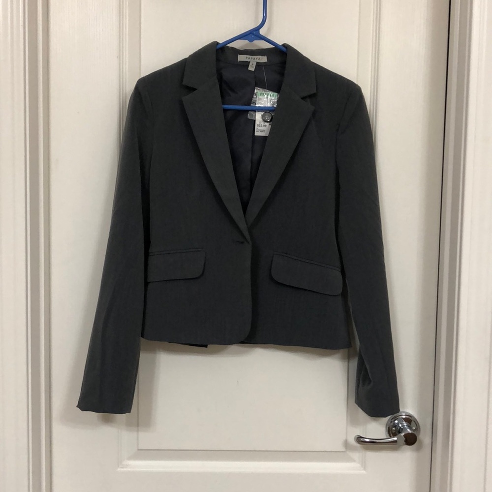 Gray business suit